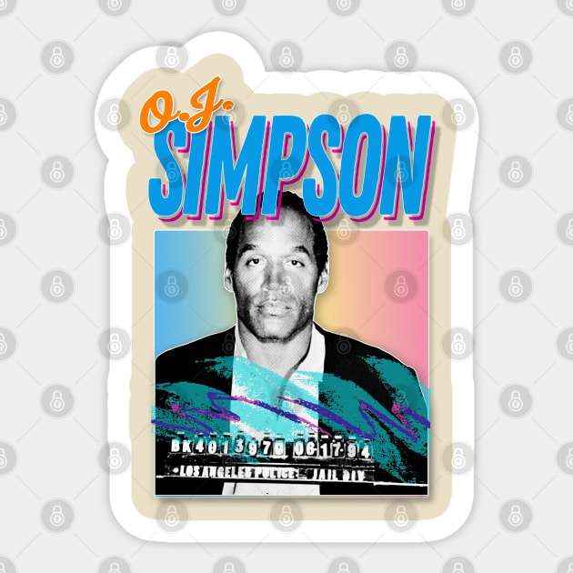 O.J. Simpson Retro 80s Styled Design Sticker by DankFutura